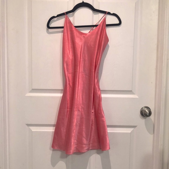 Pink silk slip dress - Picture 1 of 2